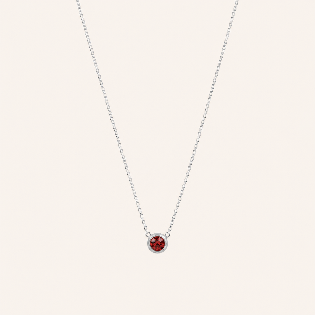 Birthstone Pendants Necklace Silver