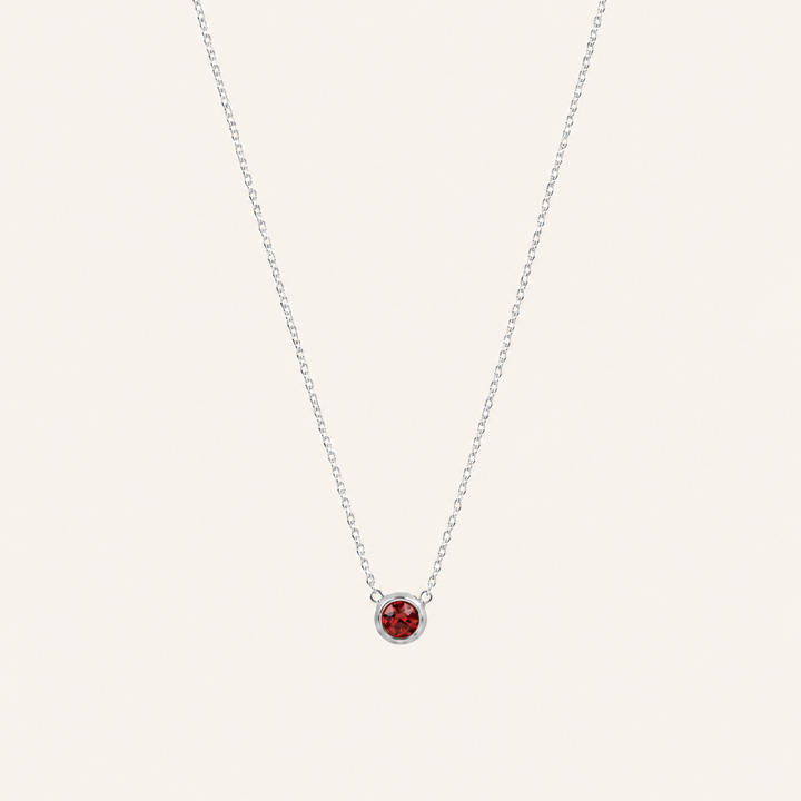 Birthstone Pendants Necklace Silver