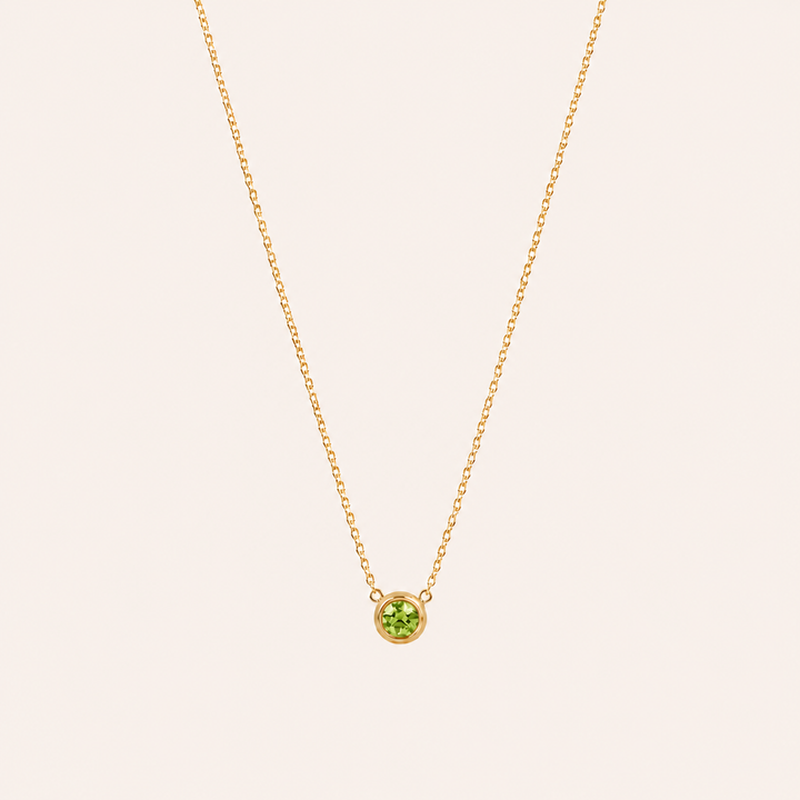 Birthstone Pendants Necklace Gold Aug