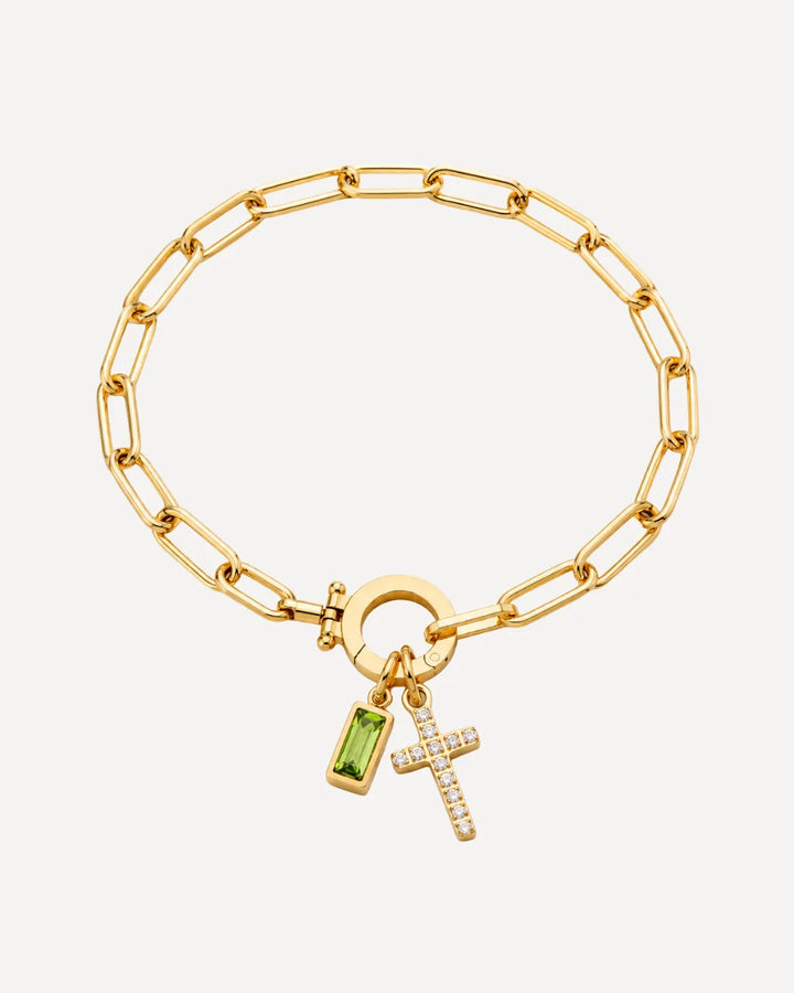 Grace Birthstone Bracelet with Cross Charm