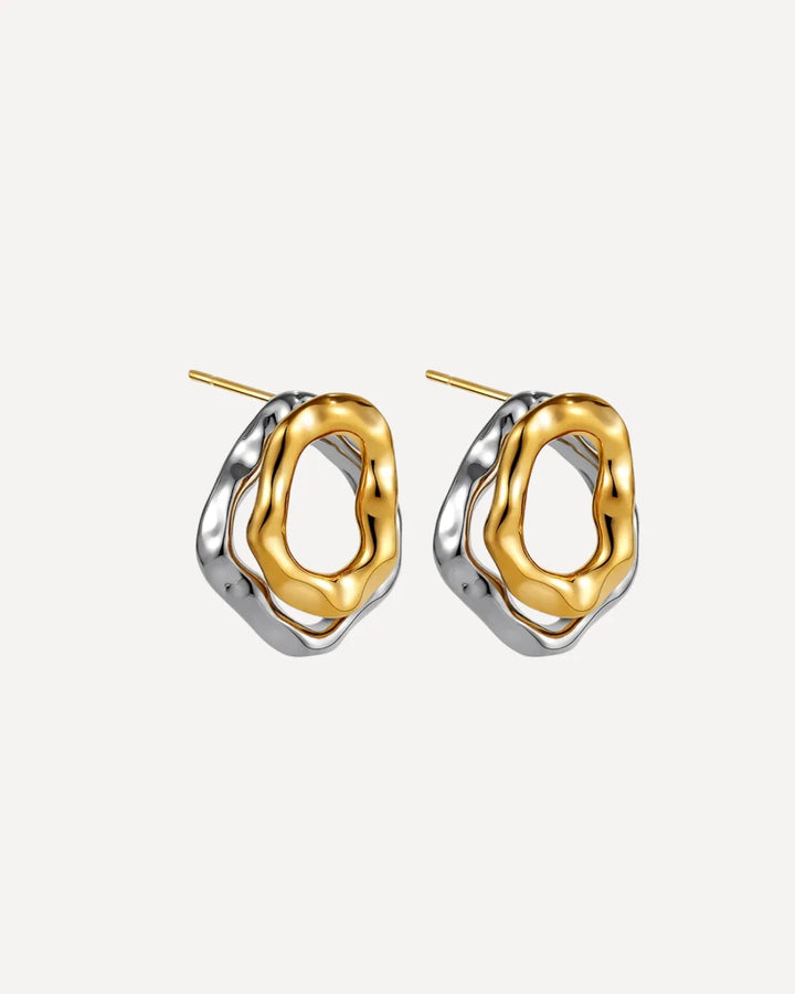 Ophelia Two Tone Statement Stud Earrings