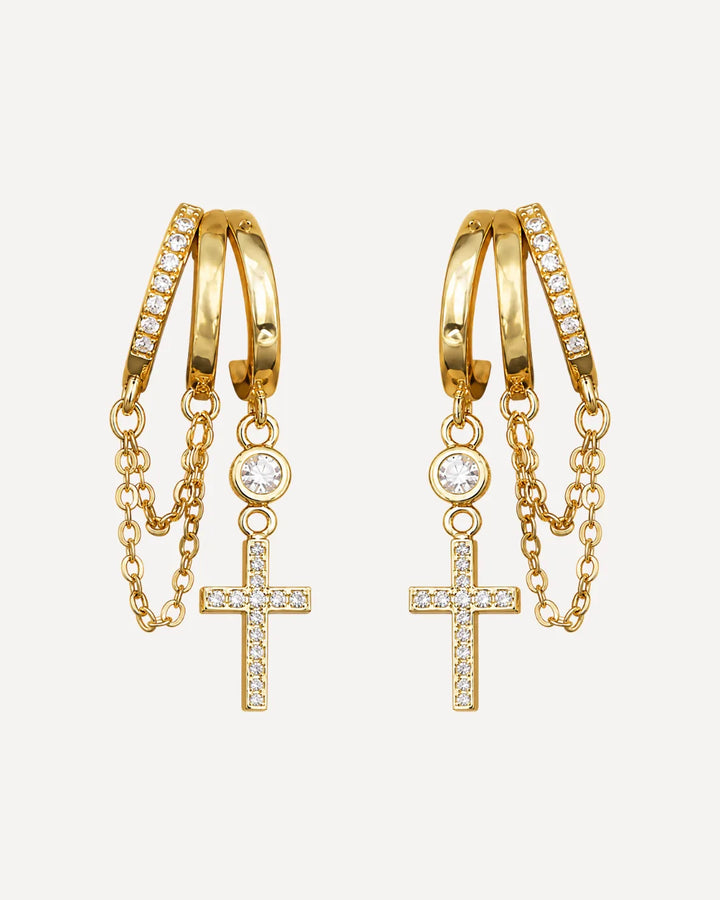Seraphina Cross Illusion Earrings
