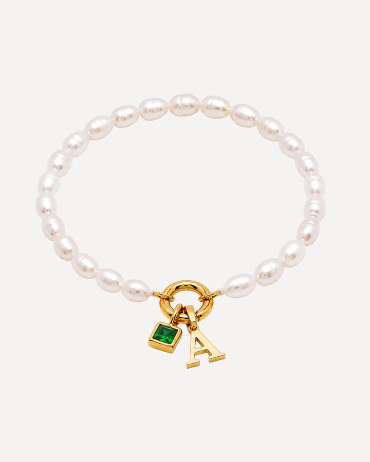 Emma Birthstone Bracelet with Pearl Beads