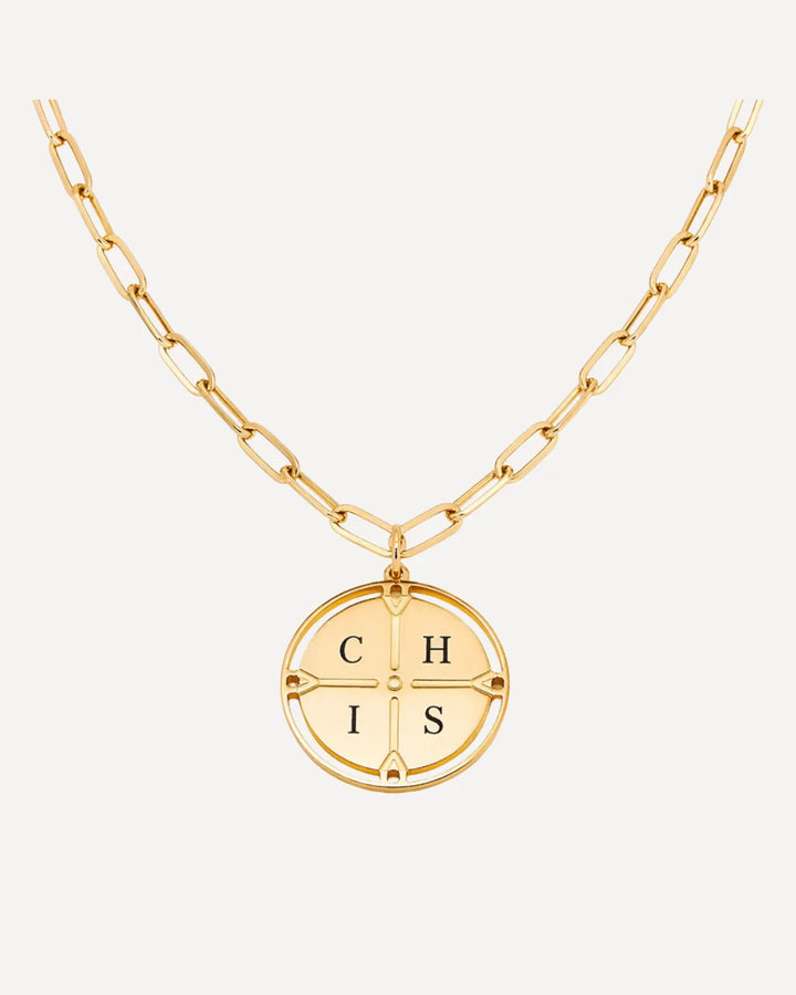 Charlotte Compass Necklace with Engraved Initials