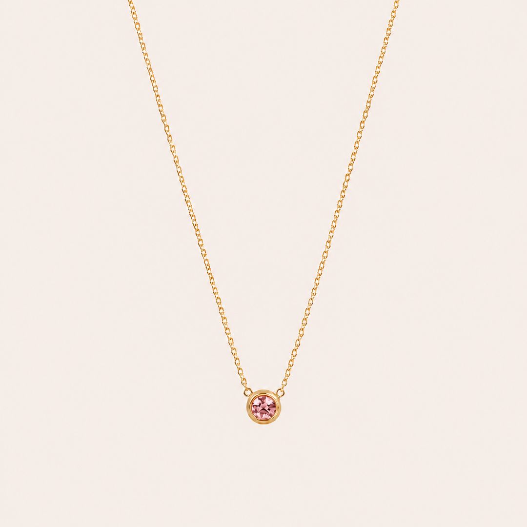 Birthstone Pendants Necklace Gold Oct