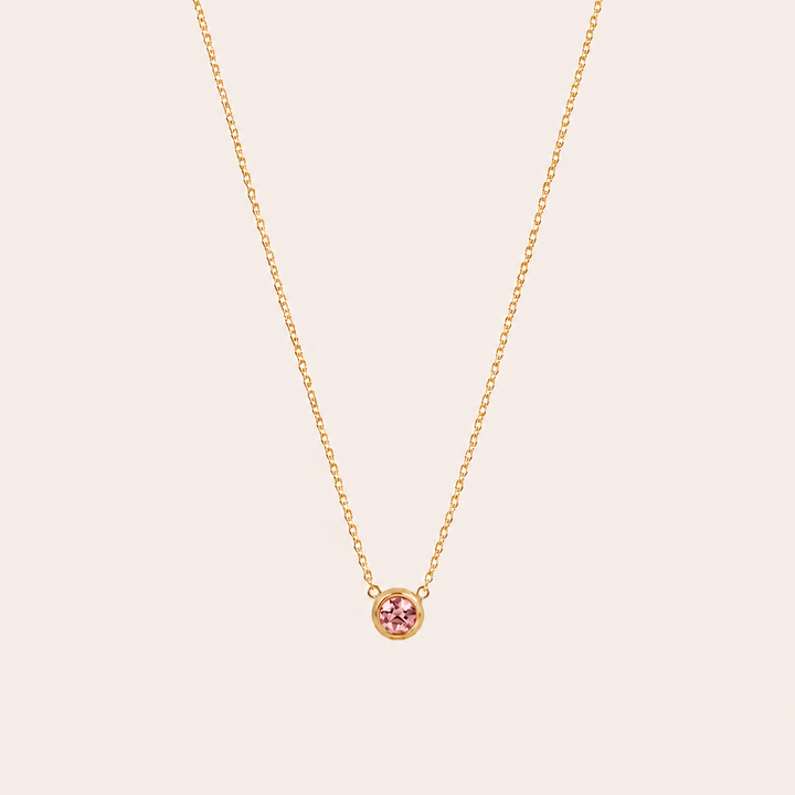 Birthstone Pendants Necklace Gold Oct