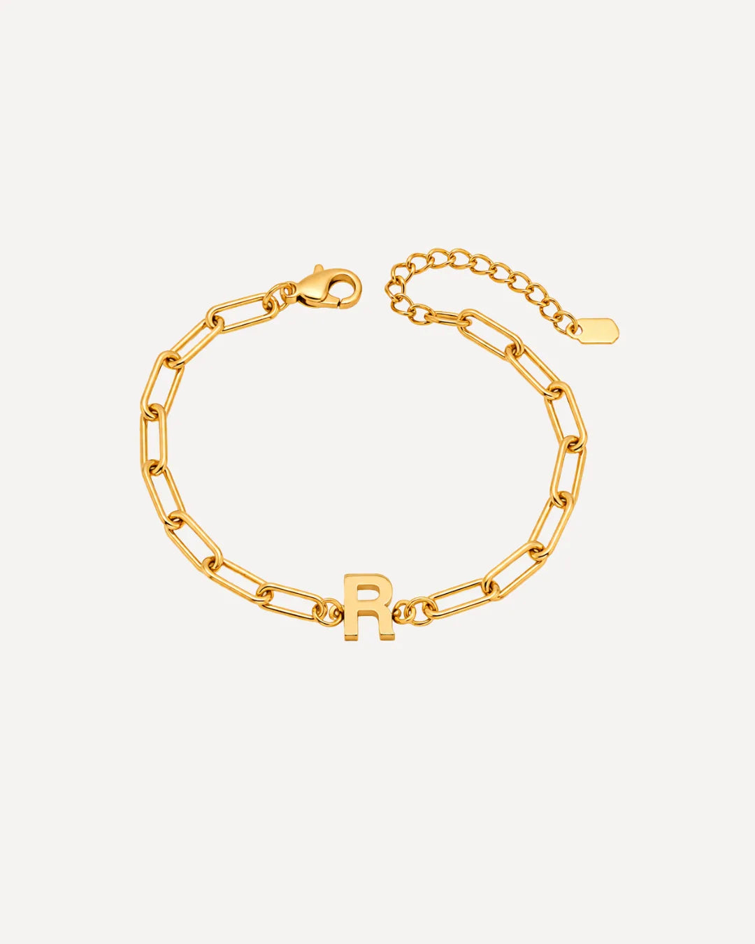 Olivia Paperclip Bracelet with Initial Charm