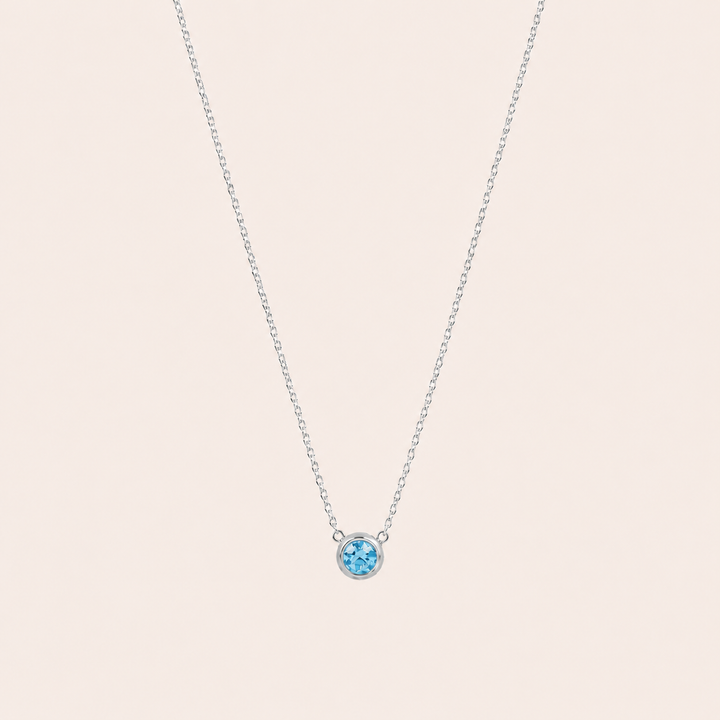 Birthstone Pendants Necklace Silver Mar
