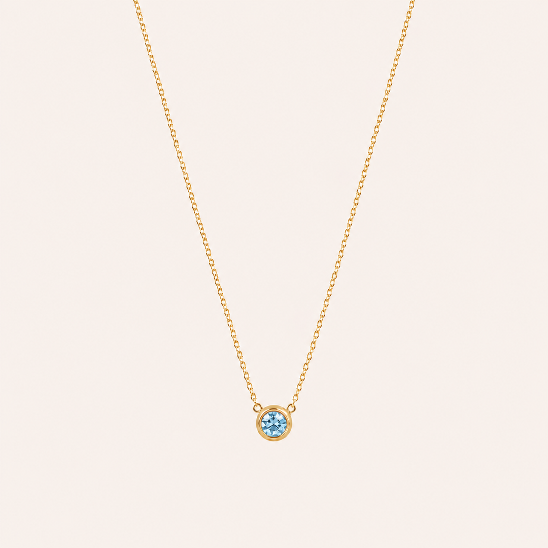 Birthstone Pendants Necklace Gold Mar