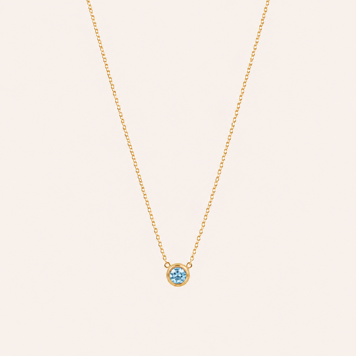 Birthstone Pendants Necklace Gold Mar
