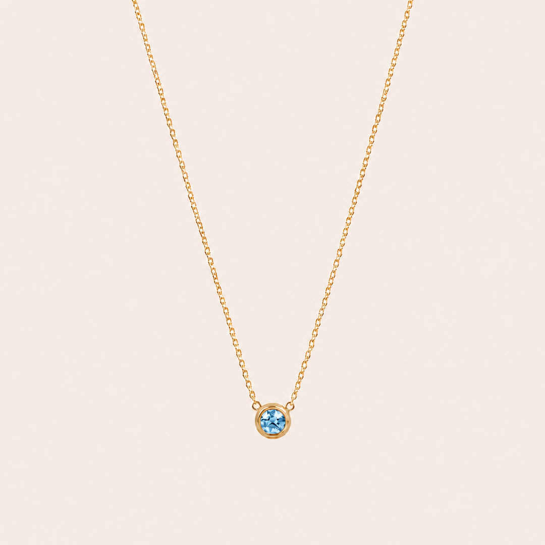 Birthstone Pendants Necklace Gold Dec