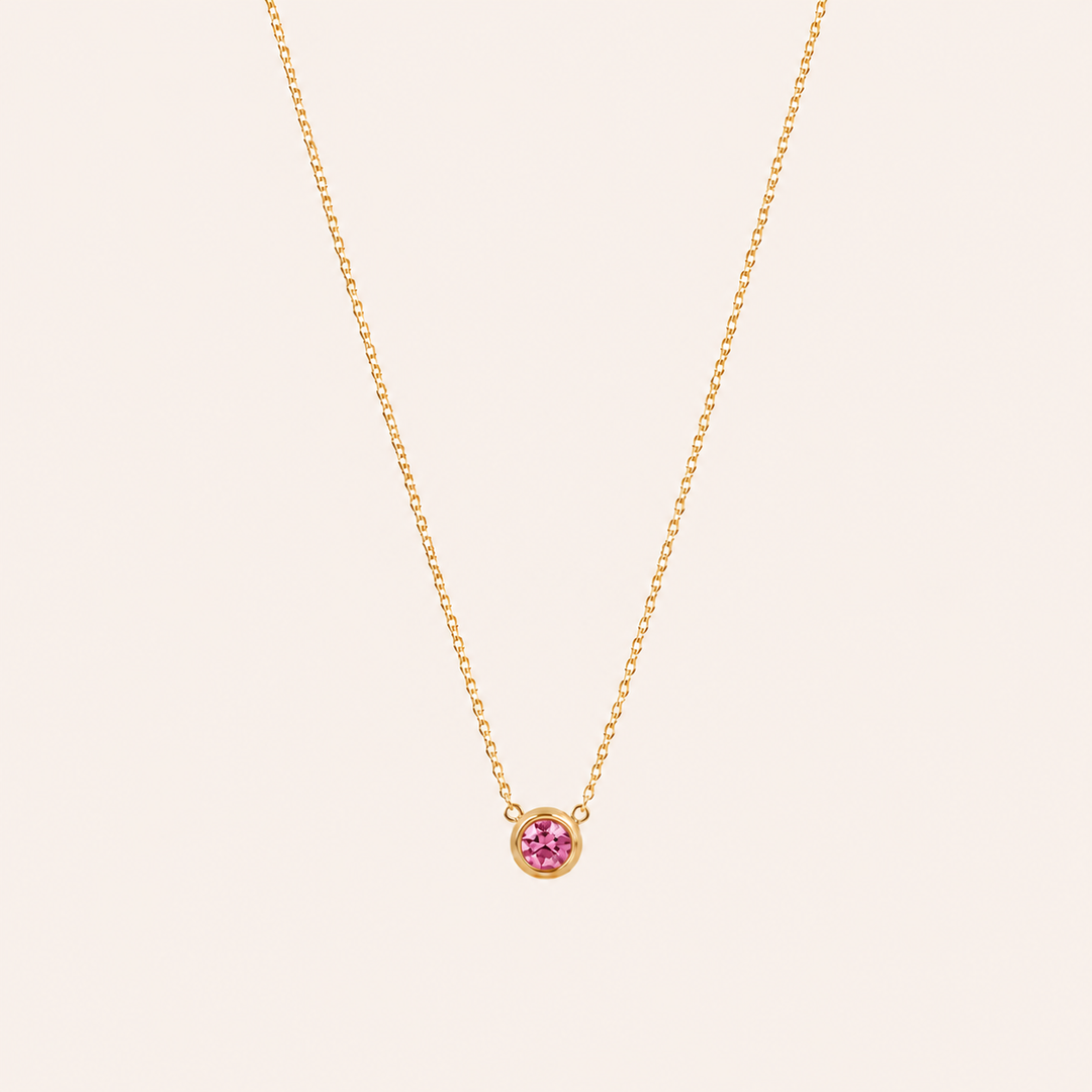 Birthstone Pendants Necklace Gold Jun