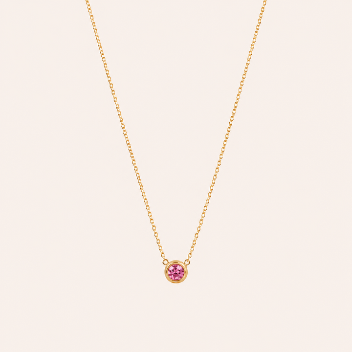 Birthstone Pendants Necklace Gold Jun