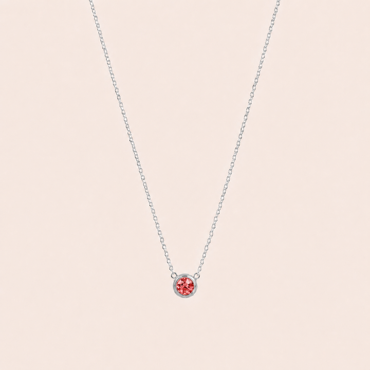 Birthstone Pendants Necklace Silver Jul
