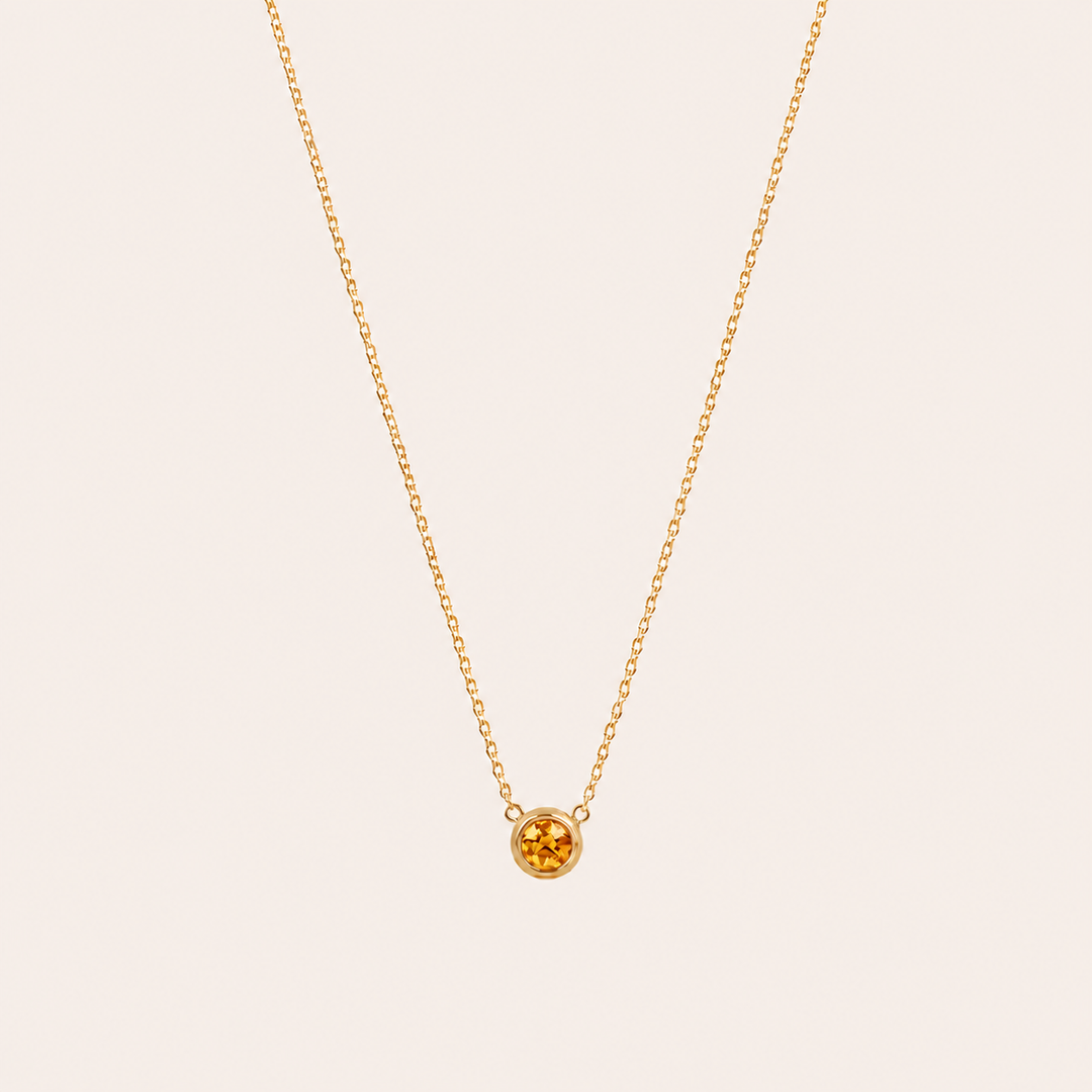 Birthstone Pendants Necklace Gold Nov