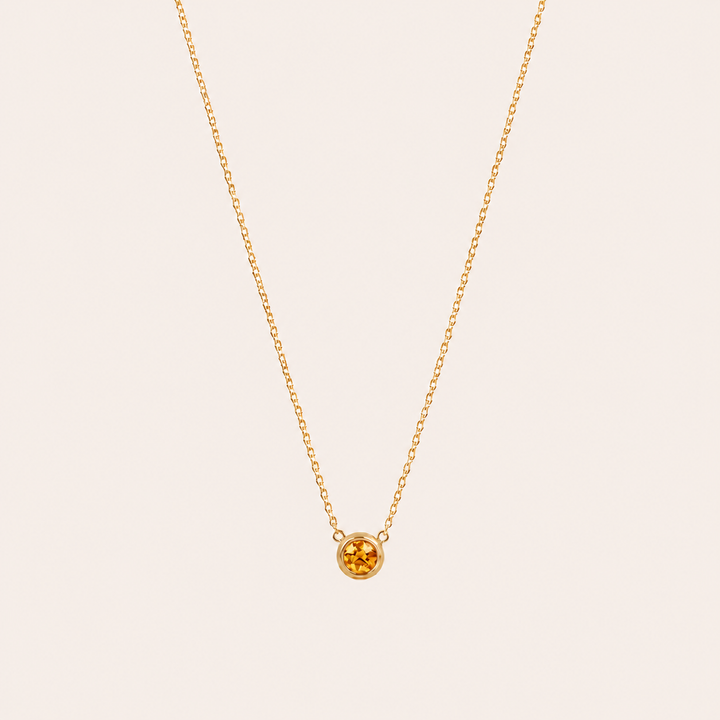 Birthstone Pendants Necklace Gold Nov