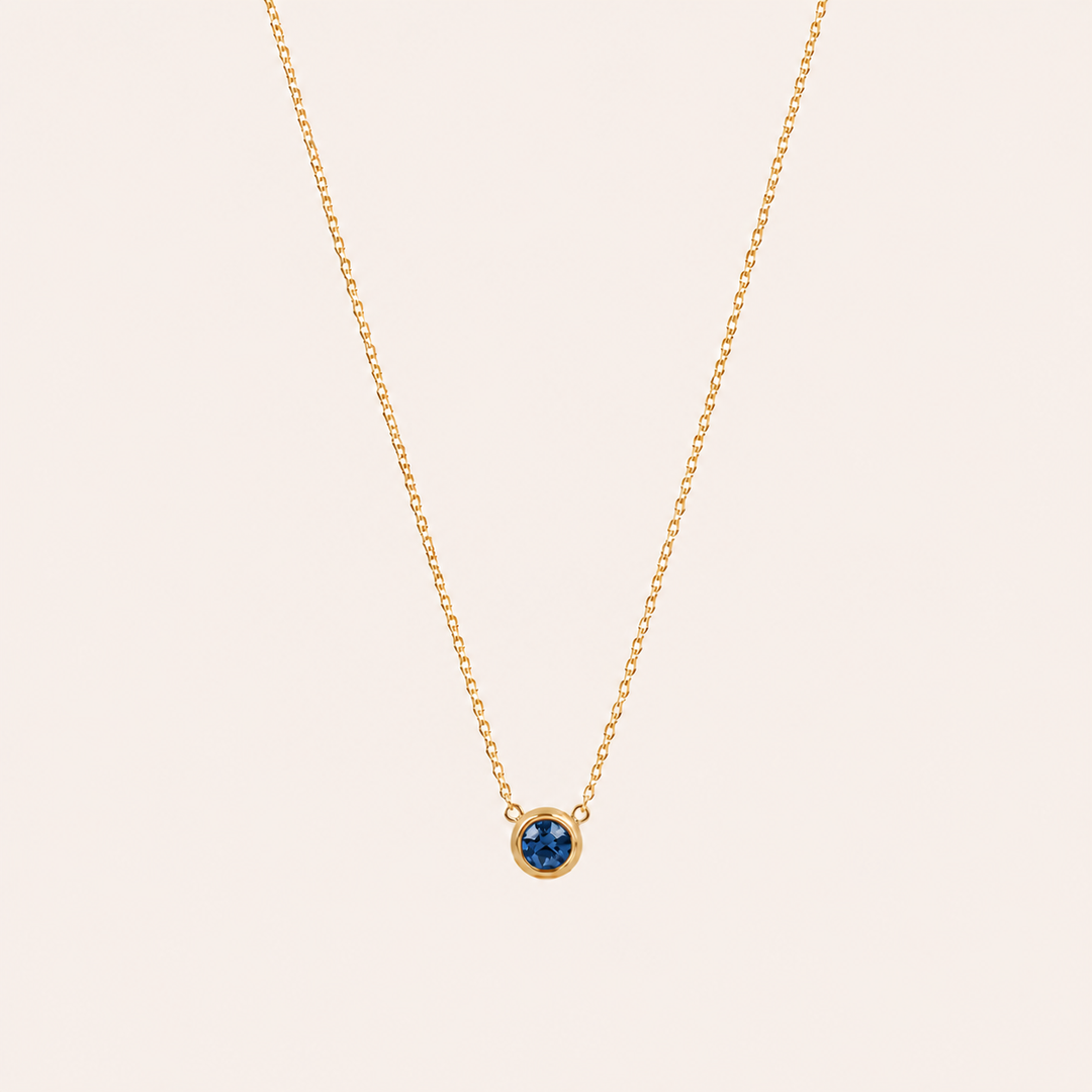 Birthstone Pendants Necklace Gold Sep