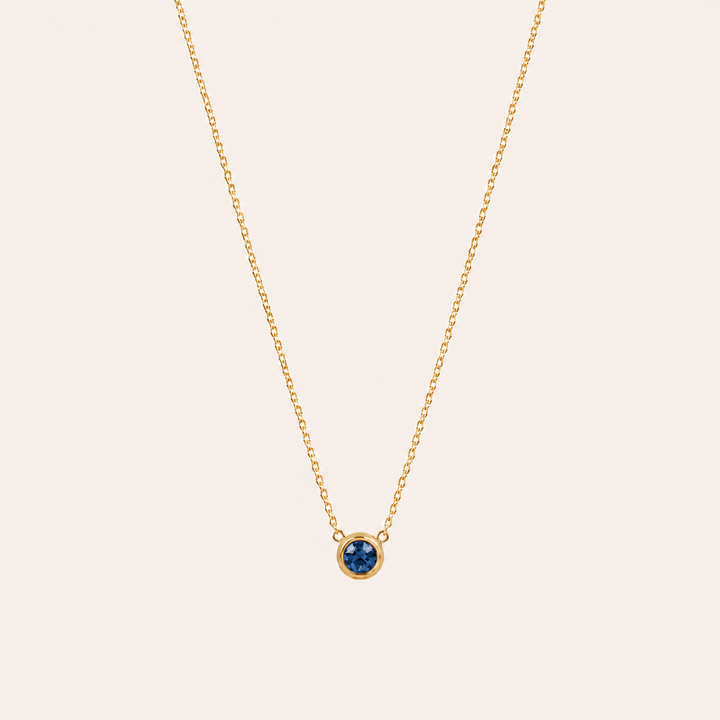 Birthstone Pendants Necklace Gold Sep