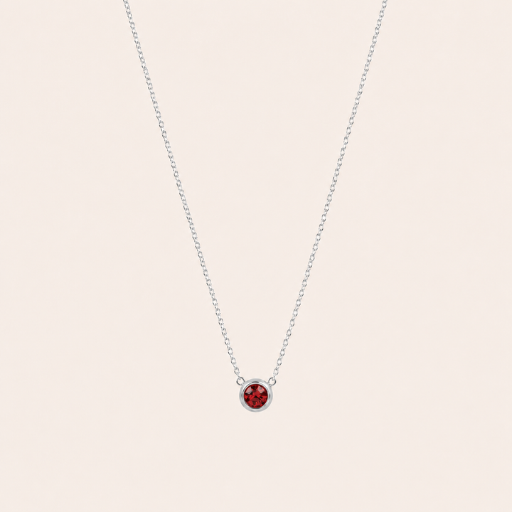 Birthstone Pendants Necklace Silver Jan