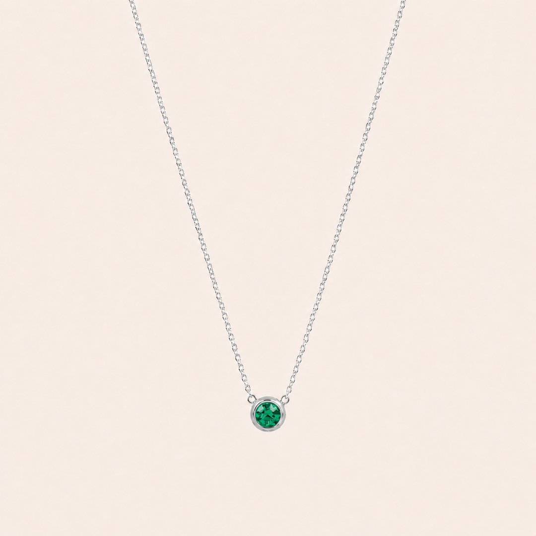 Birthstone Pendants Necklace Silver May