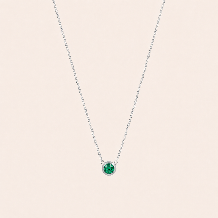 Birthstone Pendants Necklace Silver May