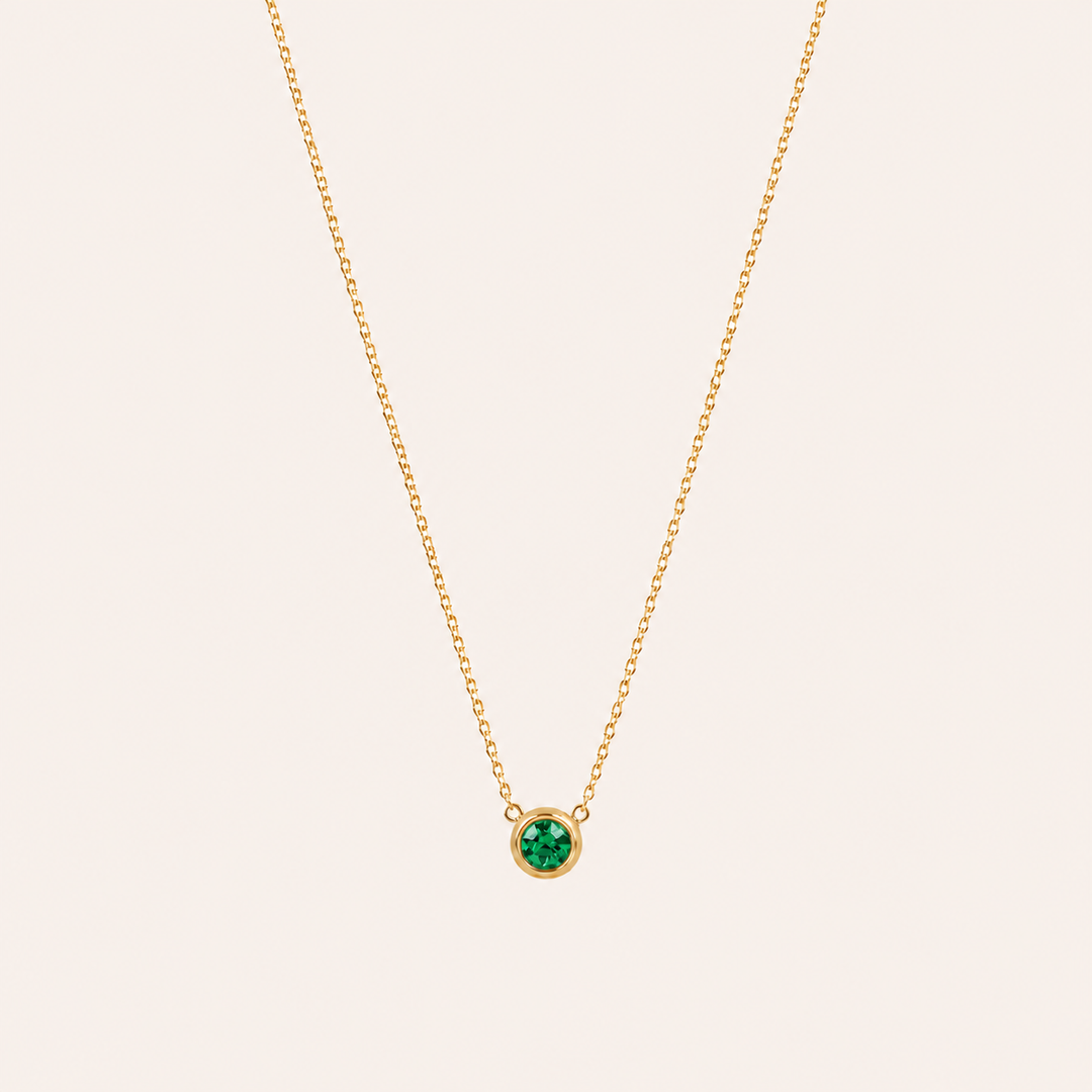 Birthstone Pendants Necklace Gold May