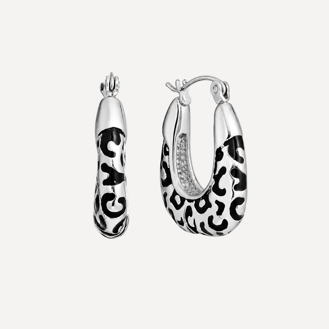 Sauvage Muse Leopard Print Hoops