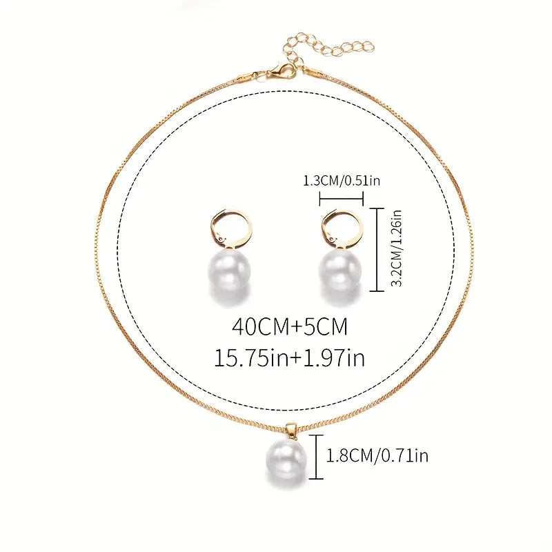 Golden Grace Pearl Jewellery Set