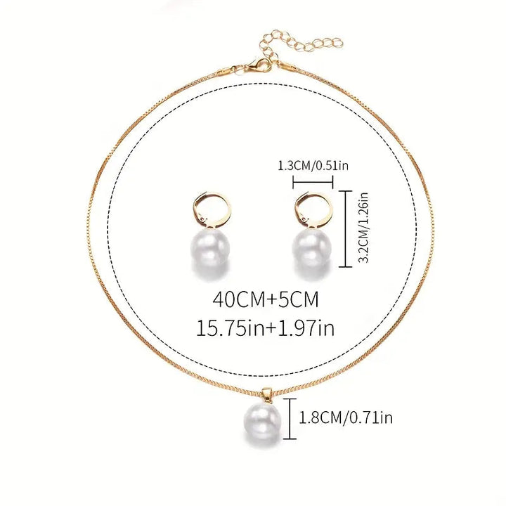 Golden Grace Pearl Jewellery Set
