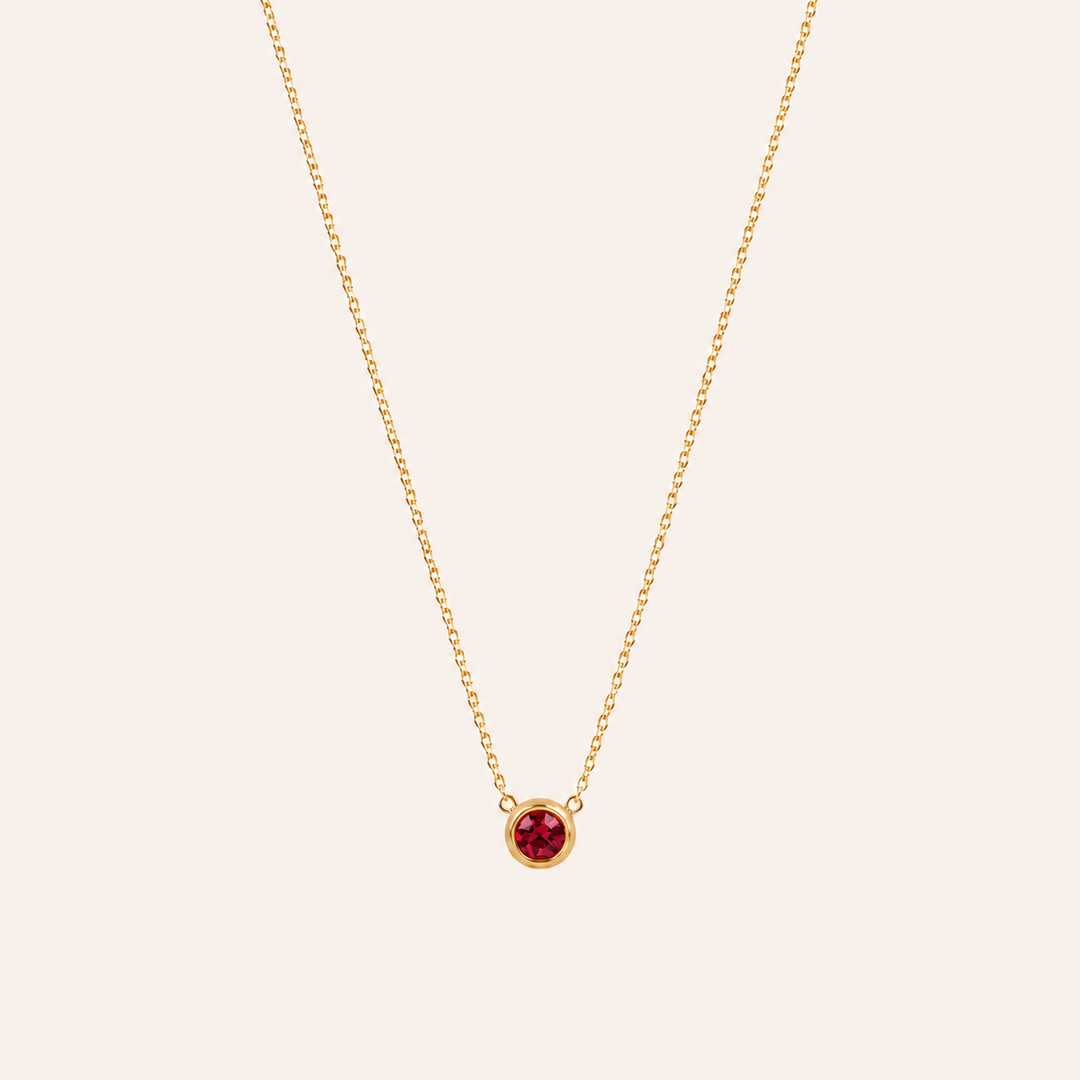 Birthstone Pendants Necklace Gold Jul
