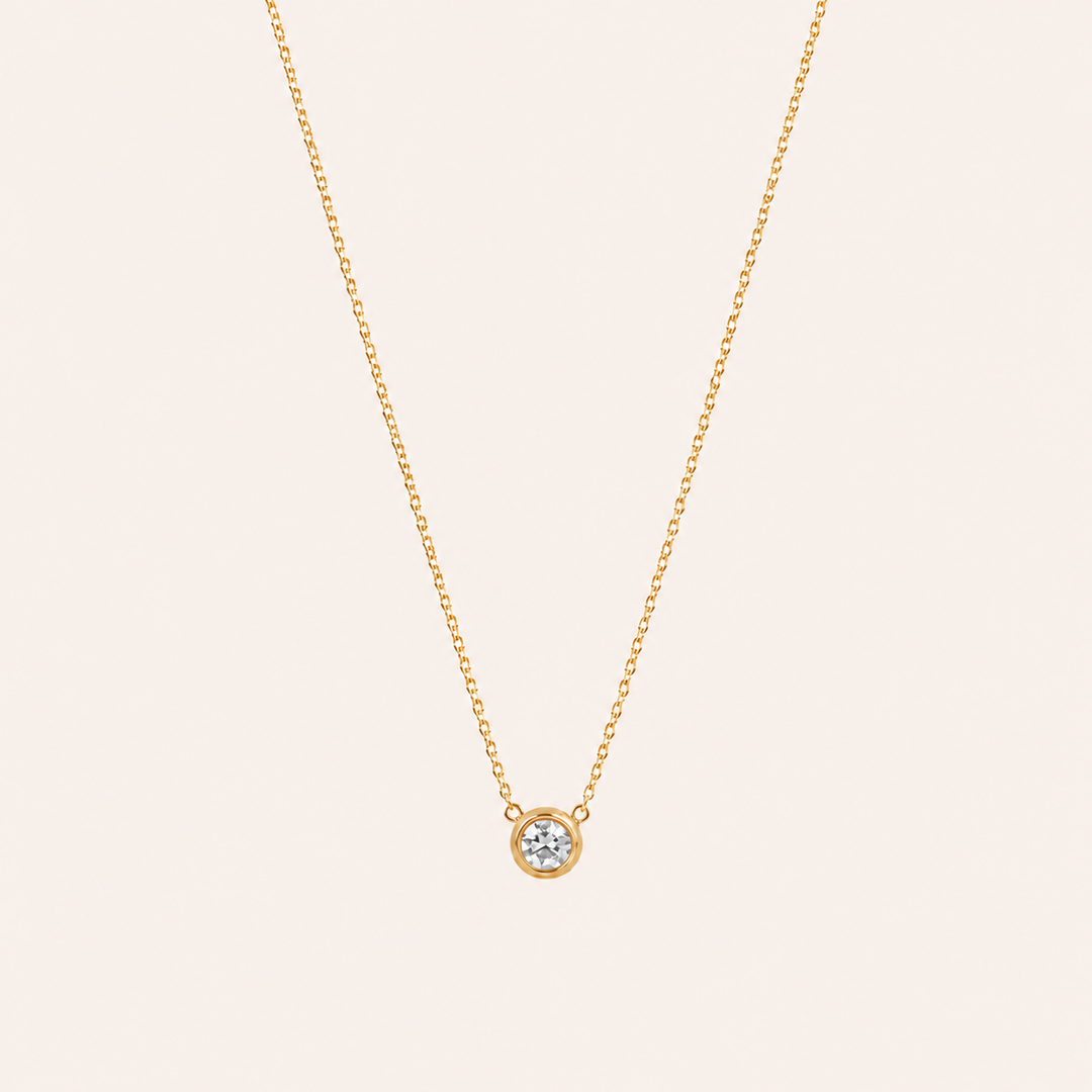Birthstone Pendants Necklace Gold Apr