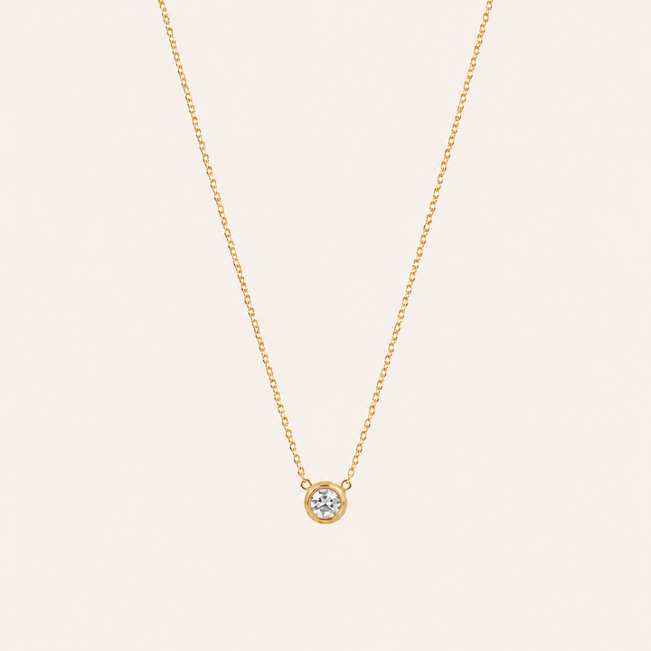 Birthstone Pendants Necklace Gold Apr