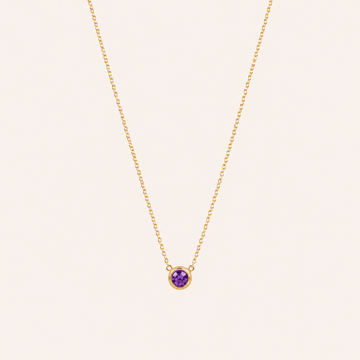 Birthstone Pendants Necklace Gold Feb