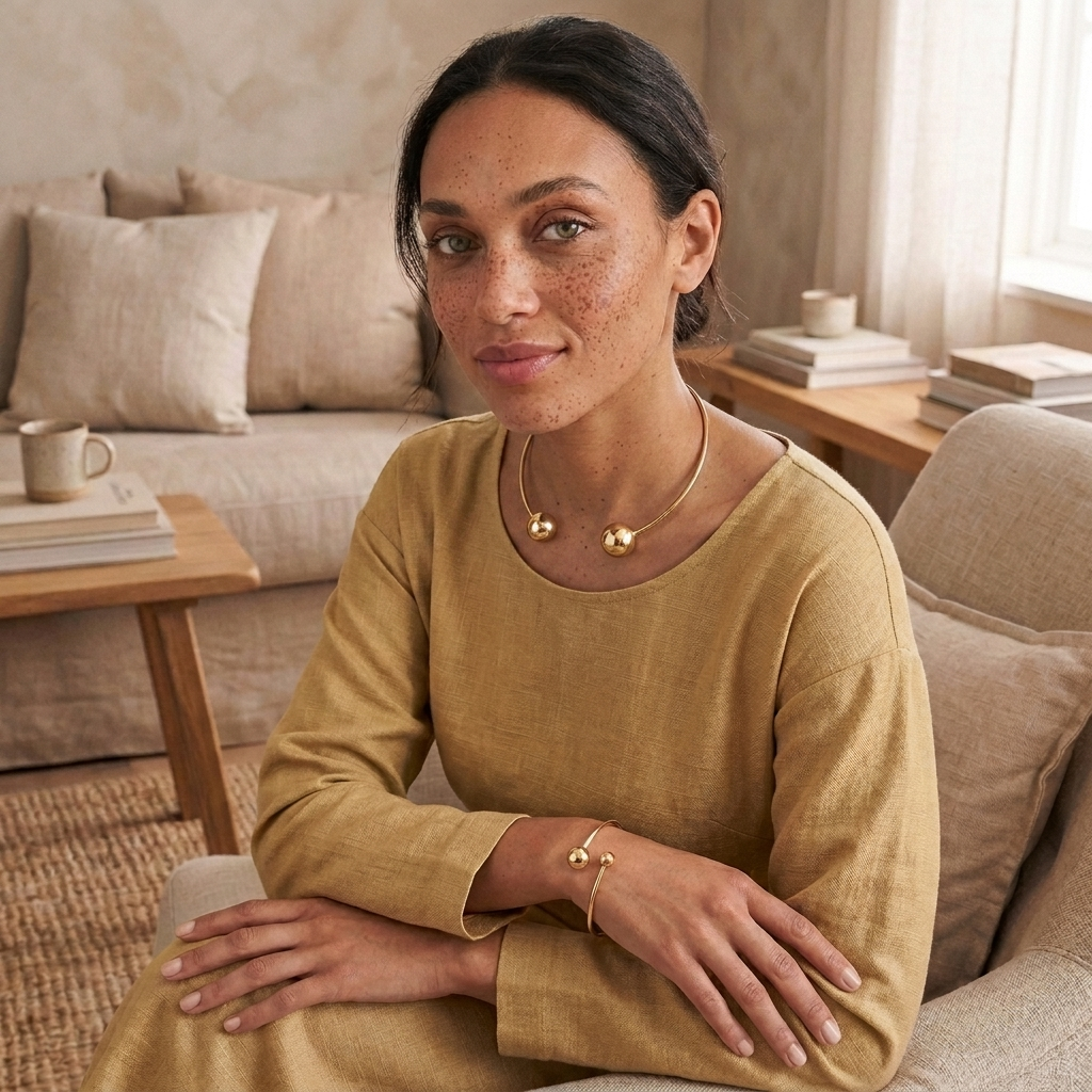 Minimalist Glow Collar & Cuff Bracelet Set