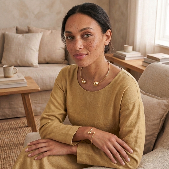 Minimalist Glow Collar & Cuff Bracelet Set