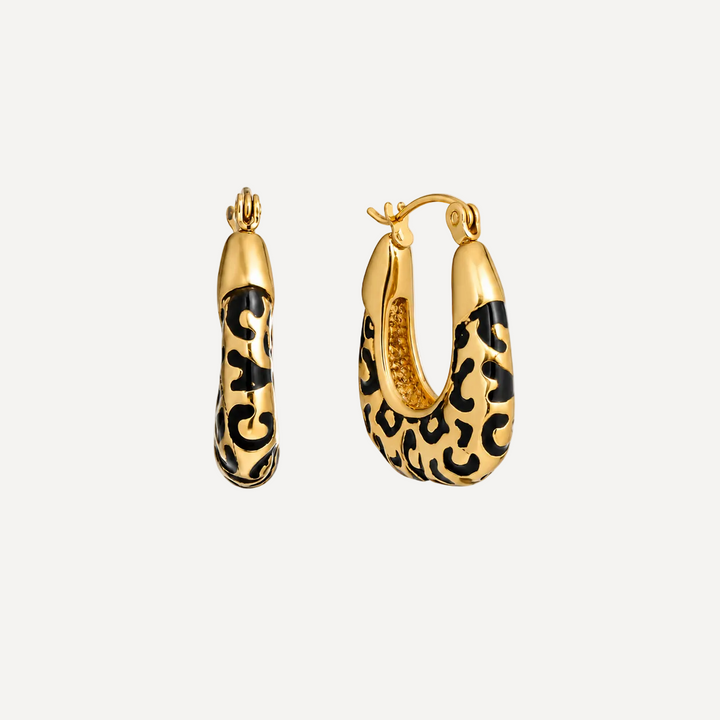 Sauvage Muse Leopard Print Hoops