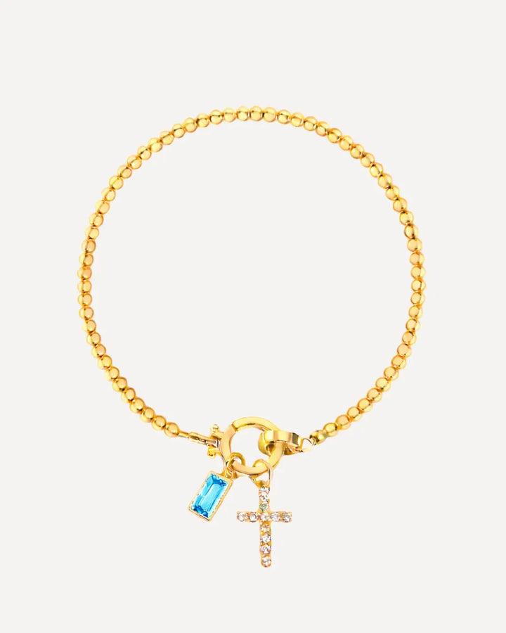 Icon Birthstone Cross Charm bracelet