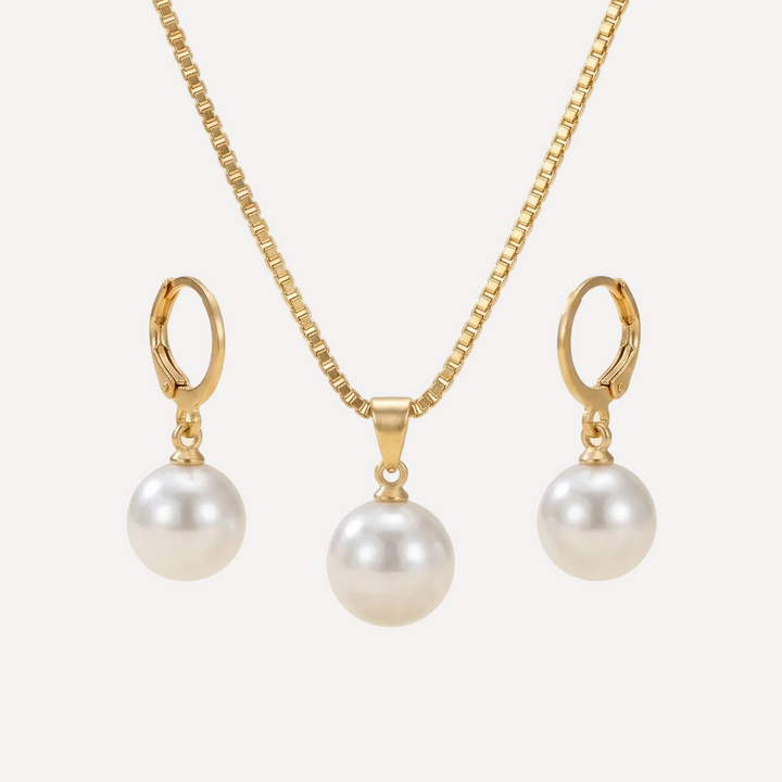 Golden Grace Pearl Jewellery Set